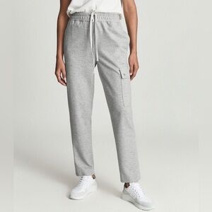 New Reiss Febe Premium Wool Blend Jersey Joggers In Grey Sz US4 MSRP: $320